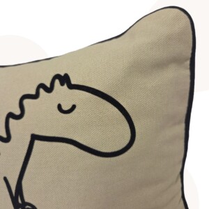 Handgemaakt kussen - Xavi de T-Rex | Olijfgroen