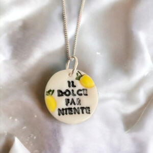 Handgemaakte  Porselein - Ketting - il Dolce far Niente Geel