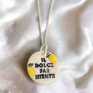 Handgemaakte  Porselein - Ketting - il Dolce far Niente Geel