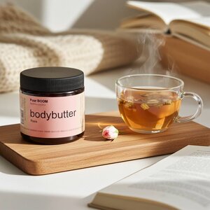 Handmade Bodybutter met werkzame kruiden- Roos