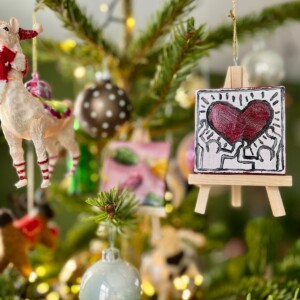 KUNSTBAL - Keith Haring - Handgeschilderd canvas voor in de kerstboom