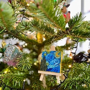 KUNSTBAL - Vincent van Gogh - Handgeschilderd canvas voor in de kerstboom
