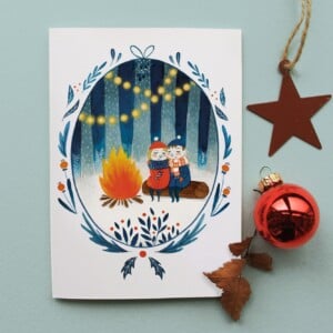 Kerstkaart Knus Kampvuur