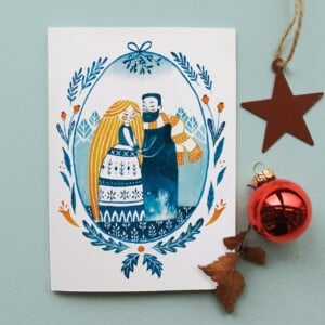 Kerstkaart Mistletoe