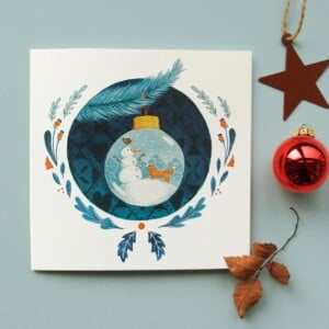 Kerstkaart Sneeuwbal