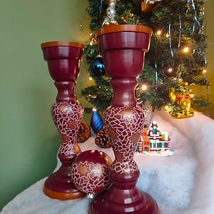 Luxe kandelaar met oosters motief - Bordeaux & Goud