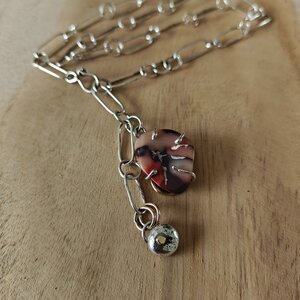 Rough Enough Collection, zilveren ketting met Mookaiet harthanger