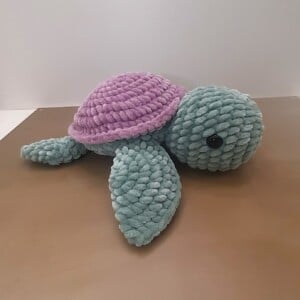 Sea turtle-Schildpad Knuffel- Gehaakte in chenille garen