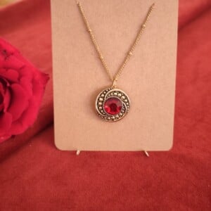 Vintage knoop kettinkje | glamour queen | 1970s