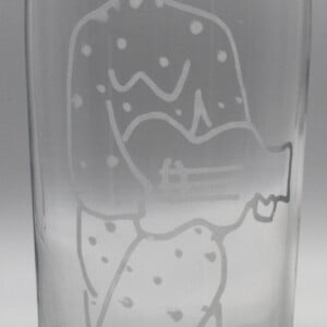 Bierglas1, met ets, gesigneerd en genummerd. Nicolaas Maathuis (NIC-O)