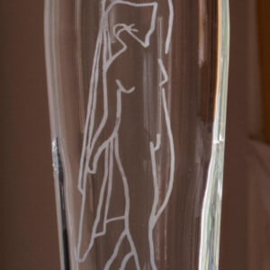 Bierglas3, met ets, gesigneerd en genummerd. Nicolaas Maathuis (NIC-O)