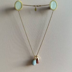 Edelsteenketting Angeliet & Muscoviet met Ginkgo bedel