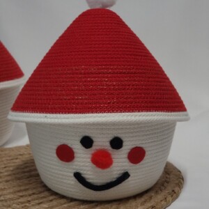 Feestelijk koordmandje – sneeuwman