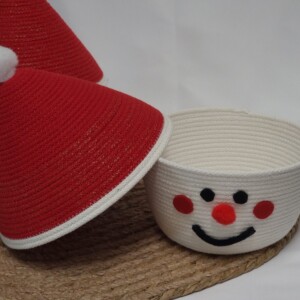 Feestelijk koordmandje – sneeuwman