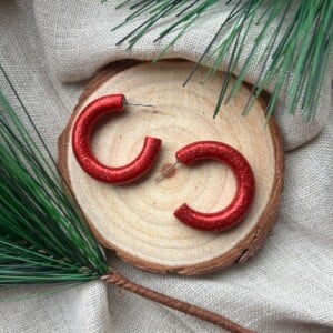 Glitter hoepel oorbellen