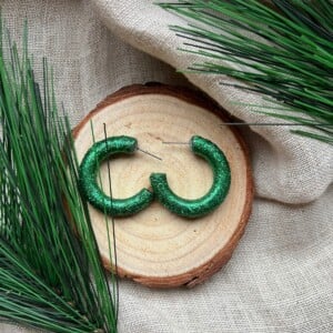 Glitter hoepel oorbellen