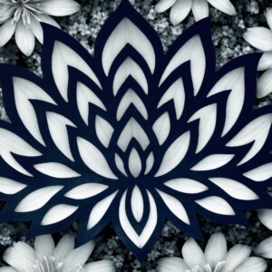 Handgemaakte Houten Lotus – Laser Gesneden, Geschuurd & Geverfd – Decoratieve Bloem 27x34 cm  Zwart