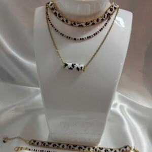 Handgemaakte Layered Leo sieraden set