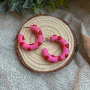 Hartjes hoepel oorbellen