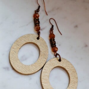 Houten oorbellen bruin