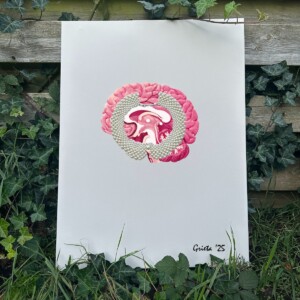 Kunst print, Eco materiaal, Handgemaakt, Uniek stuk! = Horus Juweel (canvas, beige, 75x100)