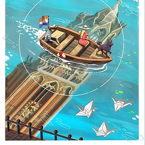 Kunstprint van Utrecht, Illustratie wanddecoratie op mat fine-art papier