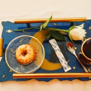 Moon and cats coffee tray.