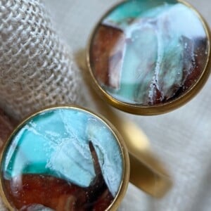 Oceaan ring faux steen 1 - verstelbaar