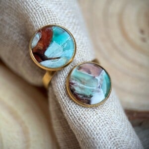 Oceaan ring faux steen 1 - verstelbaar