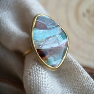 Oceaan ring faux steen III- verstelbaar