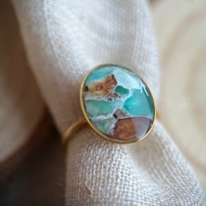 Oceaan ring faux steen variant B - verstelbaar