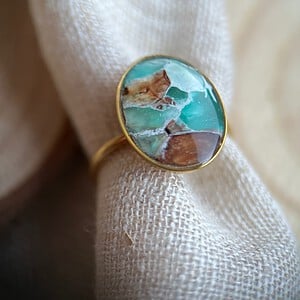 Oceaan ring faux steen variant B - verstelbaar