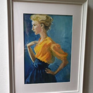 prachtige dame, unieke kunstprint, wanddecoratie