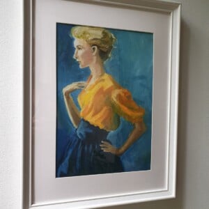 prachtige dame, unieke kunstprint, wanddecoratie