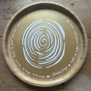 Schildering op houten blad, Handgeschilderd, (38x38)