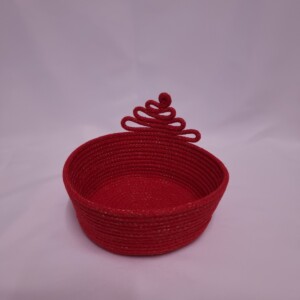 Set van twee feestelijke koordmandjes met kerstboommotief