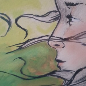 kunstprint Portret, "storm“, Vrouw in de Wind – Dromerig Vrouwelijk Portret | A3 Kunstprint | Moderne Wanddecoratie | hoogwaardige kunstprint”