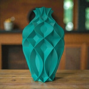 3D Vaas Deep Emerald – Matte Groene Design Vaas | 34 cm