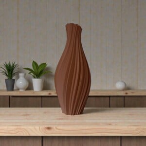 3D Vaas Mocha Matte – Mat Bruin Design | 29 cm