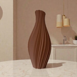 3D Vaas Mocha Matte – Mat Bruin Design | 29 cm