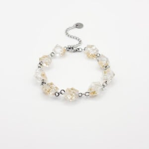 Armband met Kristalvormige Hangers Gevuld met Echt Gipskruid (The Classics)