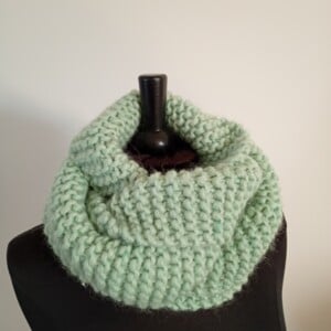 gebreide wikkelsjaal, mint