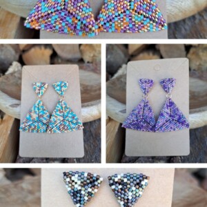 Handgemaakte kralenoorbellen Confetti Collectie – kleurrijke Miyuki oorbellen in meerdere varianten (5 cm)