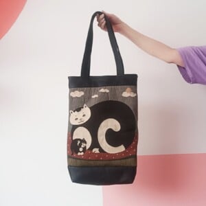 Katten tas, tote bag van gerecycled materiaal