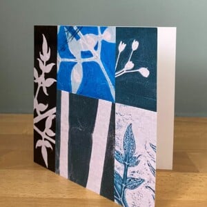 Kunstkaart natuur monotype collage