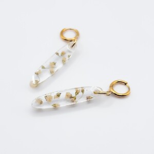 *Lange Ovaal Oorbellen Gevuld met Echt Gipskruid (The Classics)