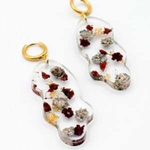 Leuke Organische Vorm Oorbellen met Echte Bloemen uit Scheveningen (The Final Chapter)