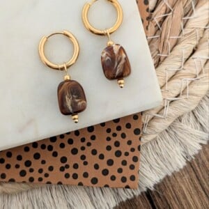 Little stone oorbellen - in 2 verschillende kleuren