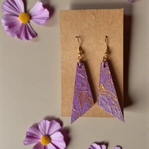 Oorbellen kunst - paars/goud