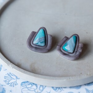 Oorbellen | Stormy Sky Triangle